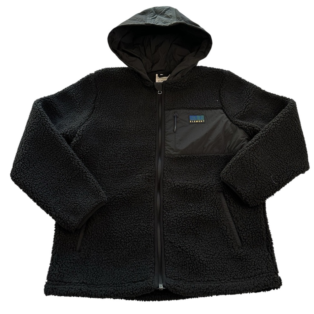 Element Fleece Hoodie Rickles Warmer K Zip Flint Black NWOT Boys Size Medium